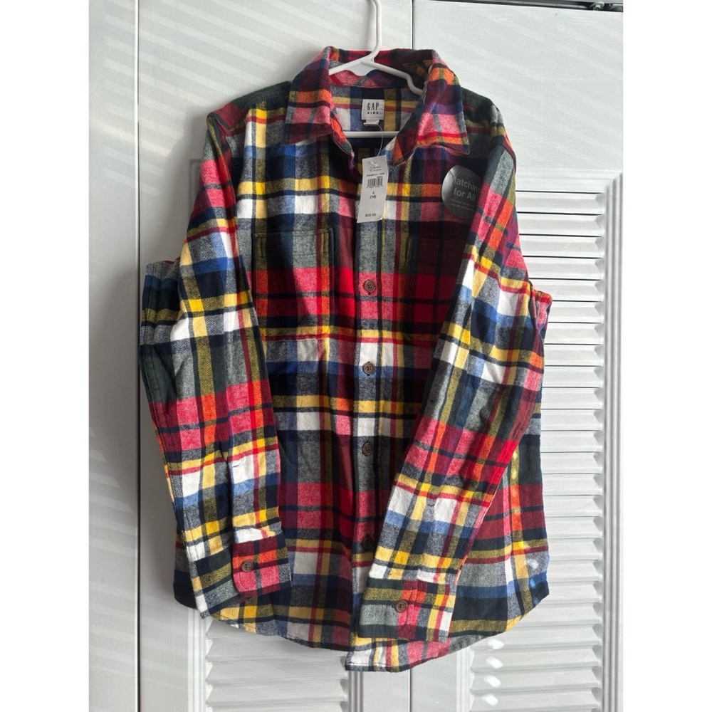 GAP Colorful Plaid Flannel Shirt